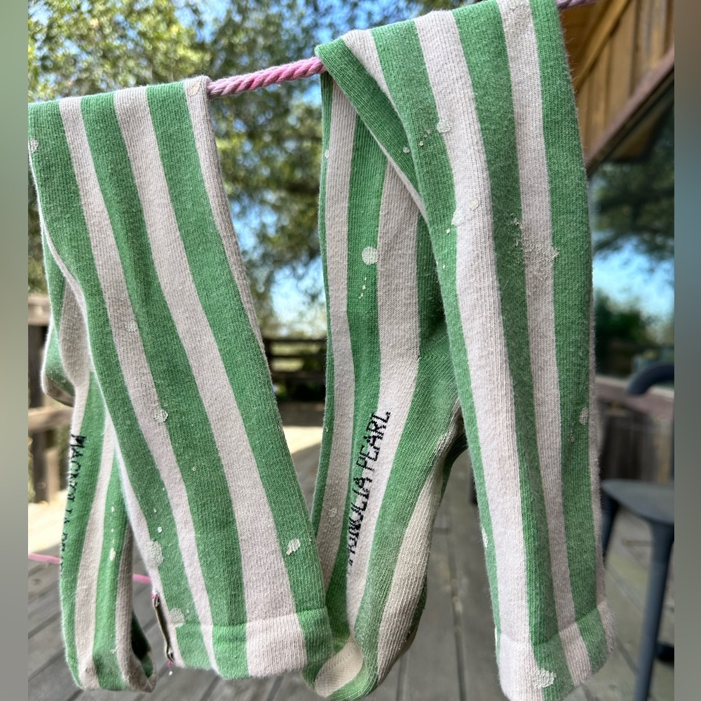 Magnolia Pearl Knee High Socks Green Cream Stripe